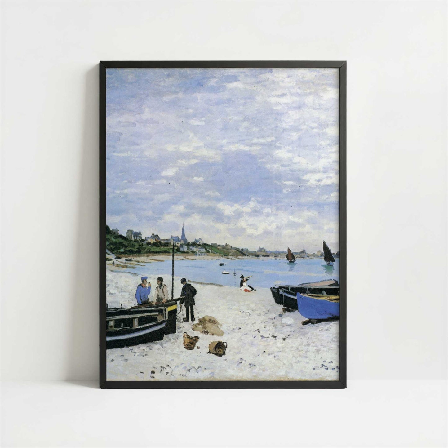 The Beach at Sainte-Adresse (1867) by Claude Monet – Art Print - Art print in black frame