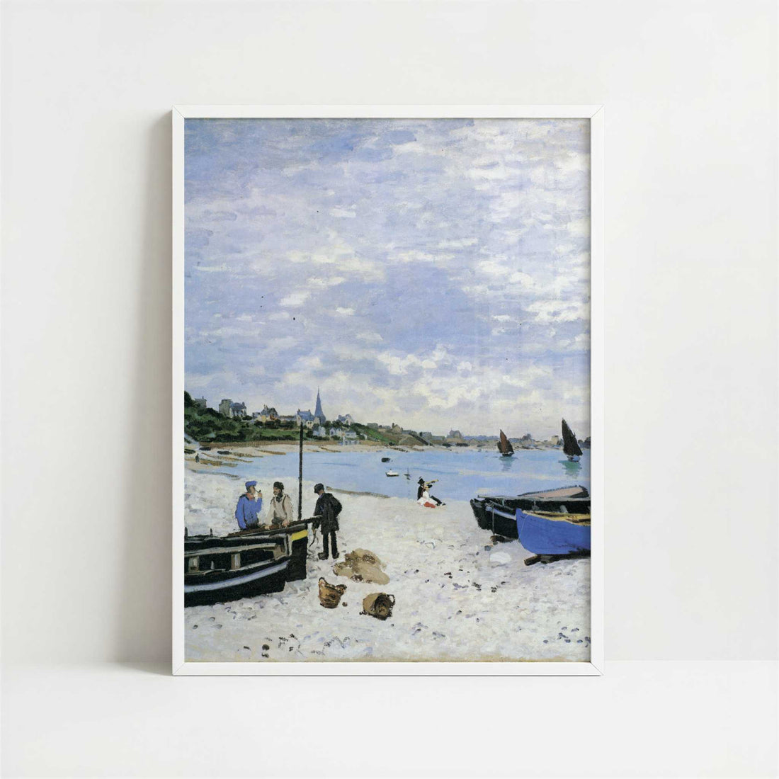 The Beach at Sainte-Adresse (1867) by Claude Monet – Art Print - Art print in white frame