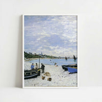 The Beach at Sainte-Adresse (1867) by Claude Monet – Art Print - Art print in white frame