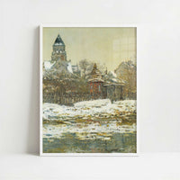 The Church at Vétheuil (1879) by Claude Monet – Art Print - Art print in white frame