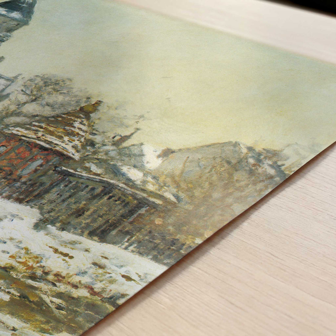 The Church at Vétheuil (1879) by Claude Monet – Art Print - Close-up detail of the art print