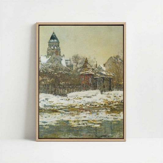 Framed Canvas - Framed canvas in oak color frame