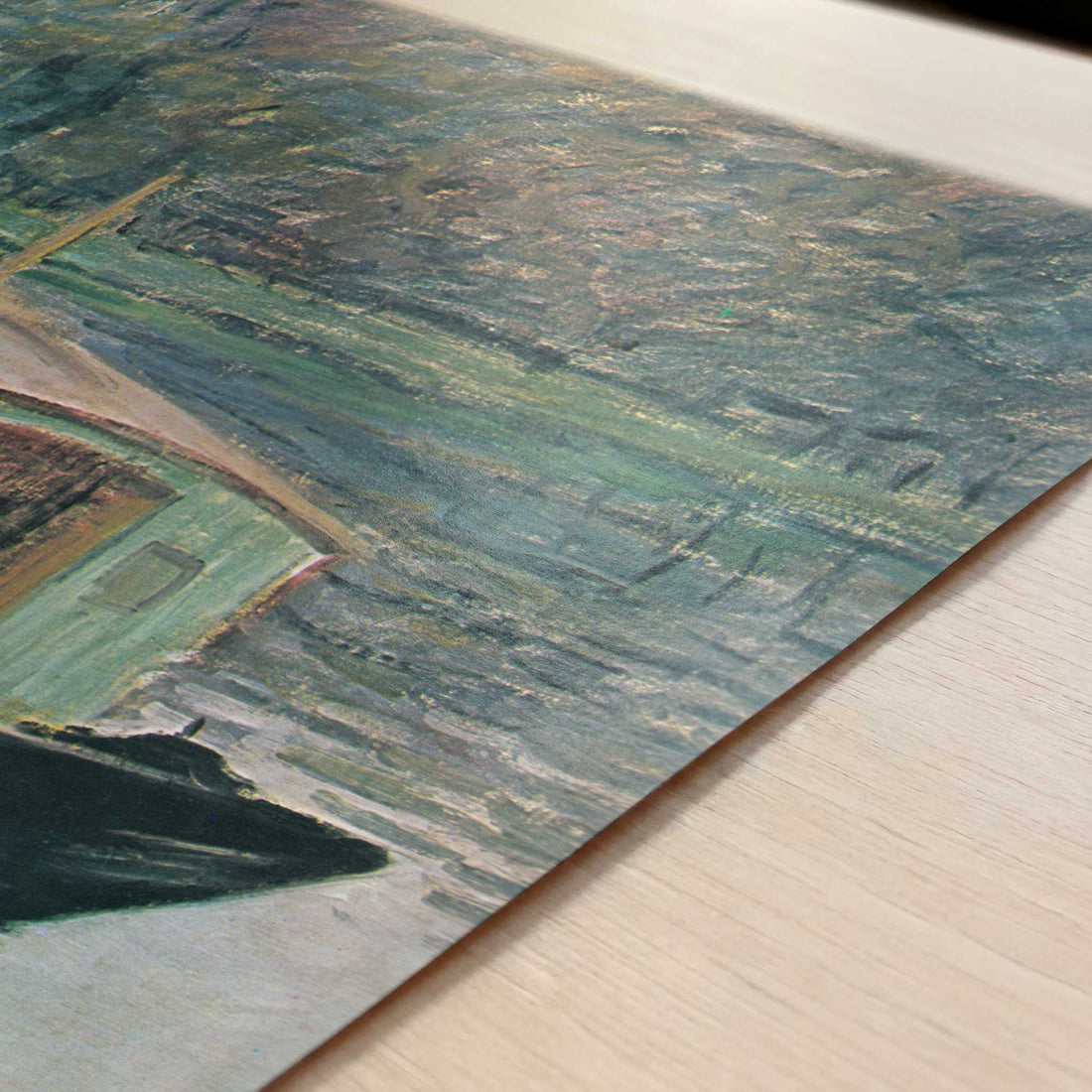 The Floating Studio (1874) by Claude Monet – Art Print - Close-up detail of the art print