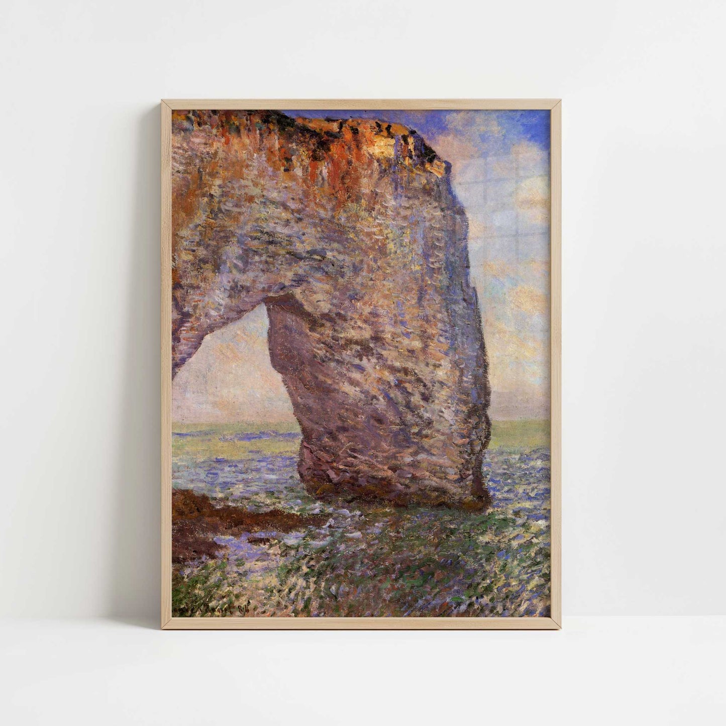 The Manneporte, Étretat (1886) by Claude Monet – Art Print - Art print in oak frame
