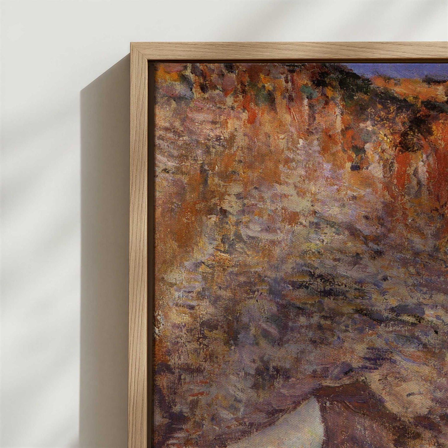 Framed Canvas - Close-up detail and texture of the framed canvas