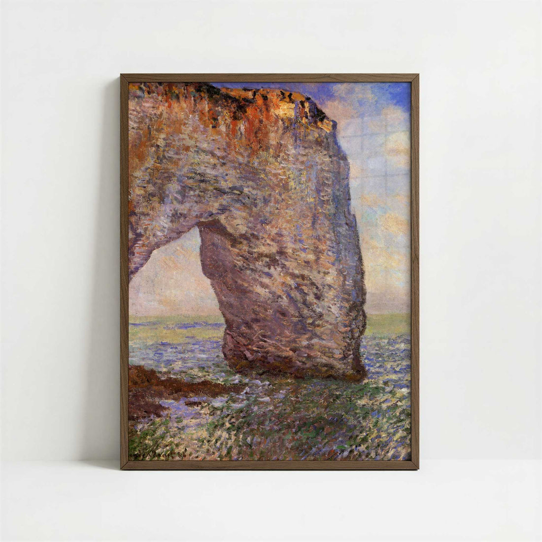 The Manneporte, Étretat (1886) by Claude Monet – Art Print - Art print in dark wood frame