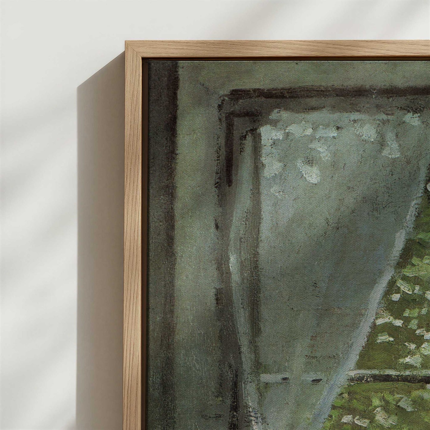 Framed Canvas - Close-up detail and texture of the framed canvas