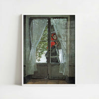 The Red Kerchief (1868–1873) by Claude Monet – Art Print - Art print in white frame