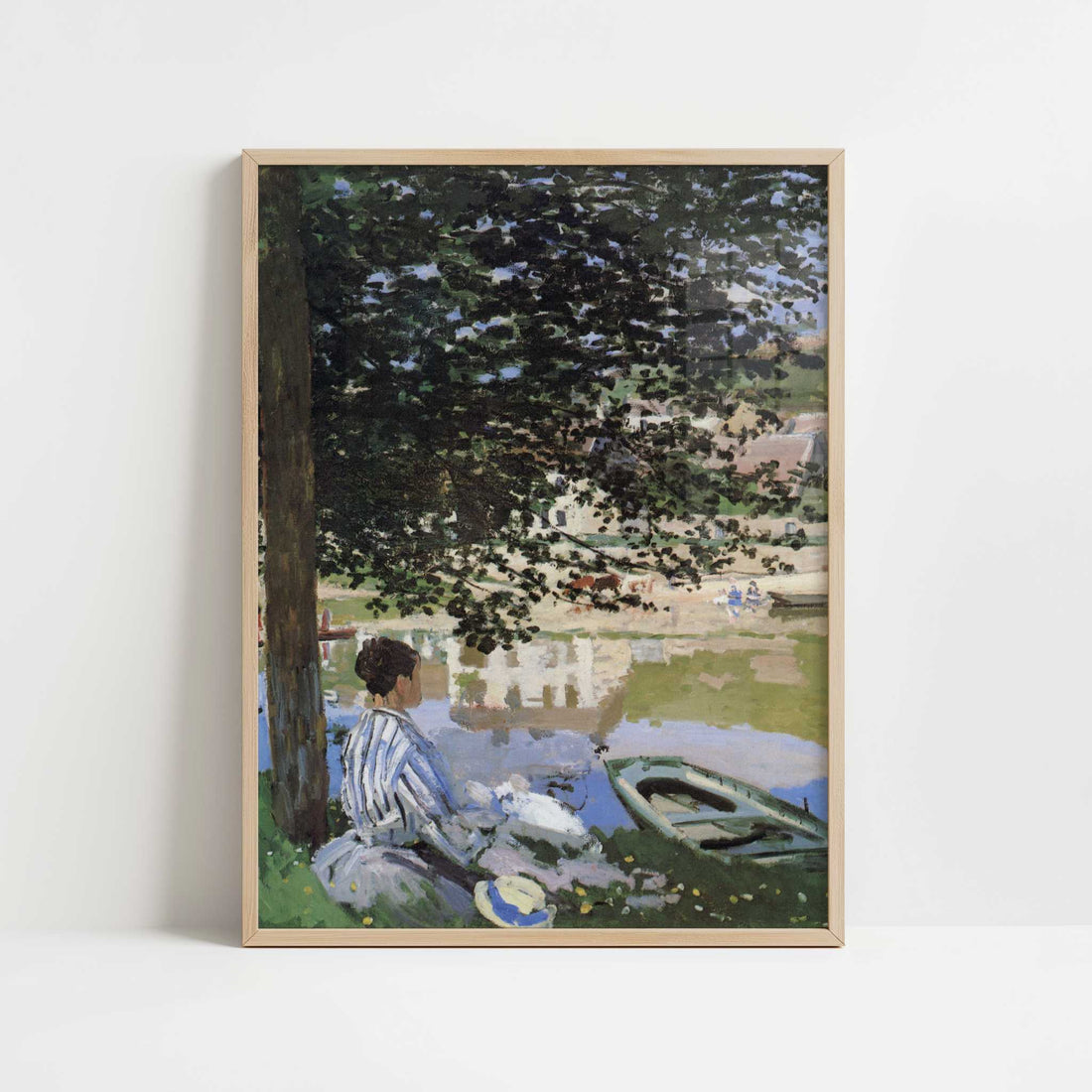 The River (1868) by Claude Monet – Art Print - Art print in oak frame