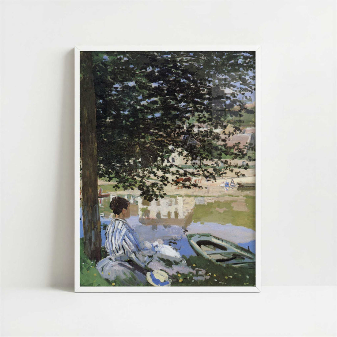 The River (1868) by Claude Monet – Art Print - Art print in white frame