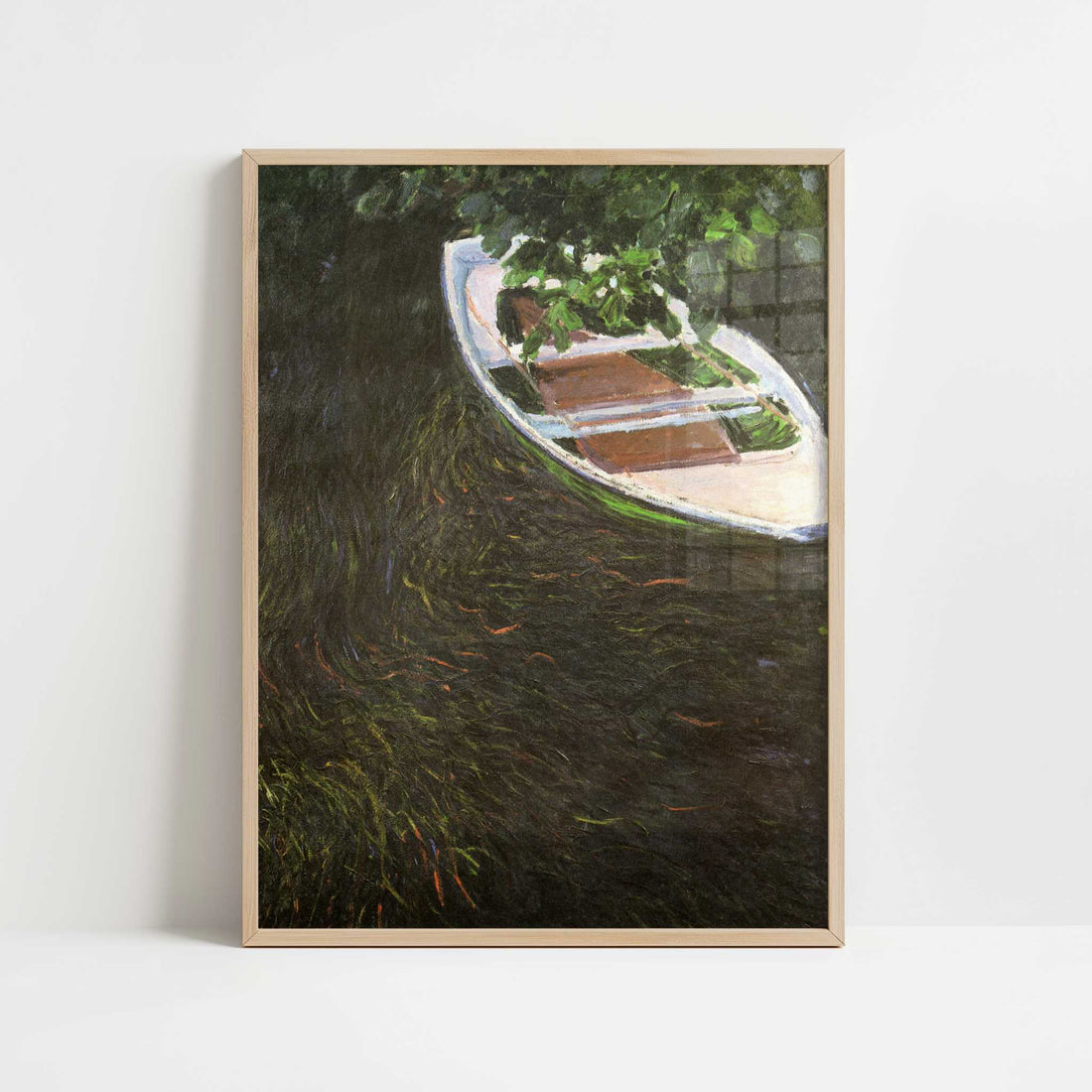 The Row-boat (1887) by Claude Monet – Art Print - Art print in oak frame