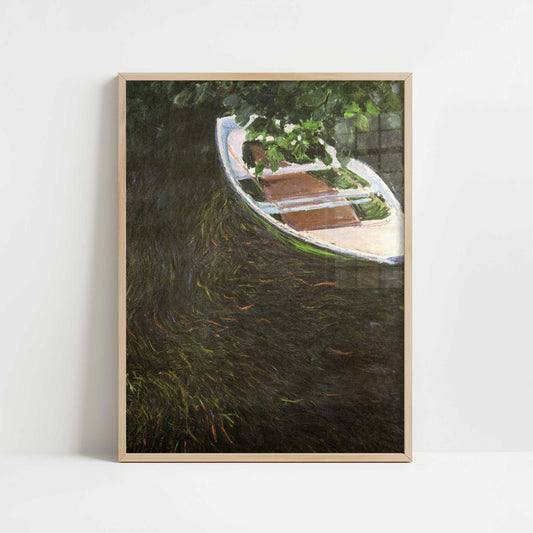 The Row-boat (1887) by Claude Monet – Art Print - Art print in oak frame
