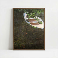 The Row-boat (1887) by Claude Monet – Art Print - Art print in dark wood frame
