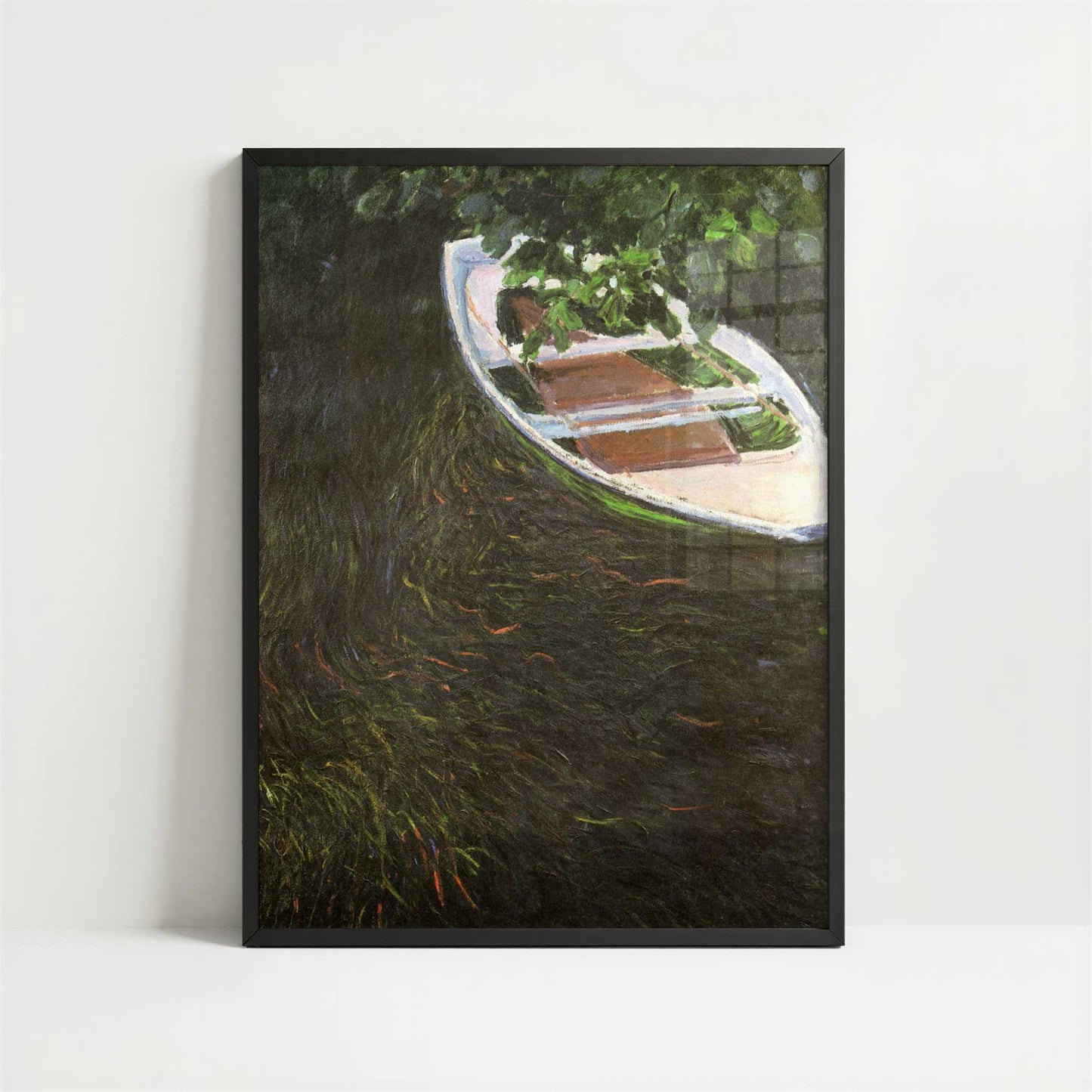 The Row-boat (1887) by Claude Monet – Art Print - Art print in black frame