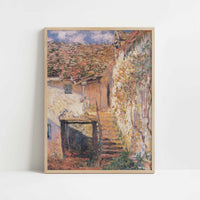 The Stairs (1878) by Claude Monet – Art Print - Art print in oak frame