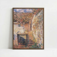 The Stairs (1878) by Claude Monet – Art Print - Art print in dark wood frame