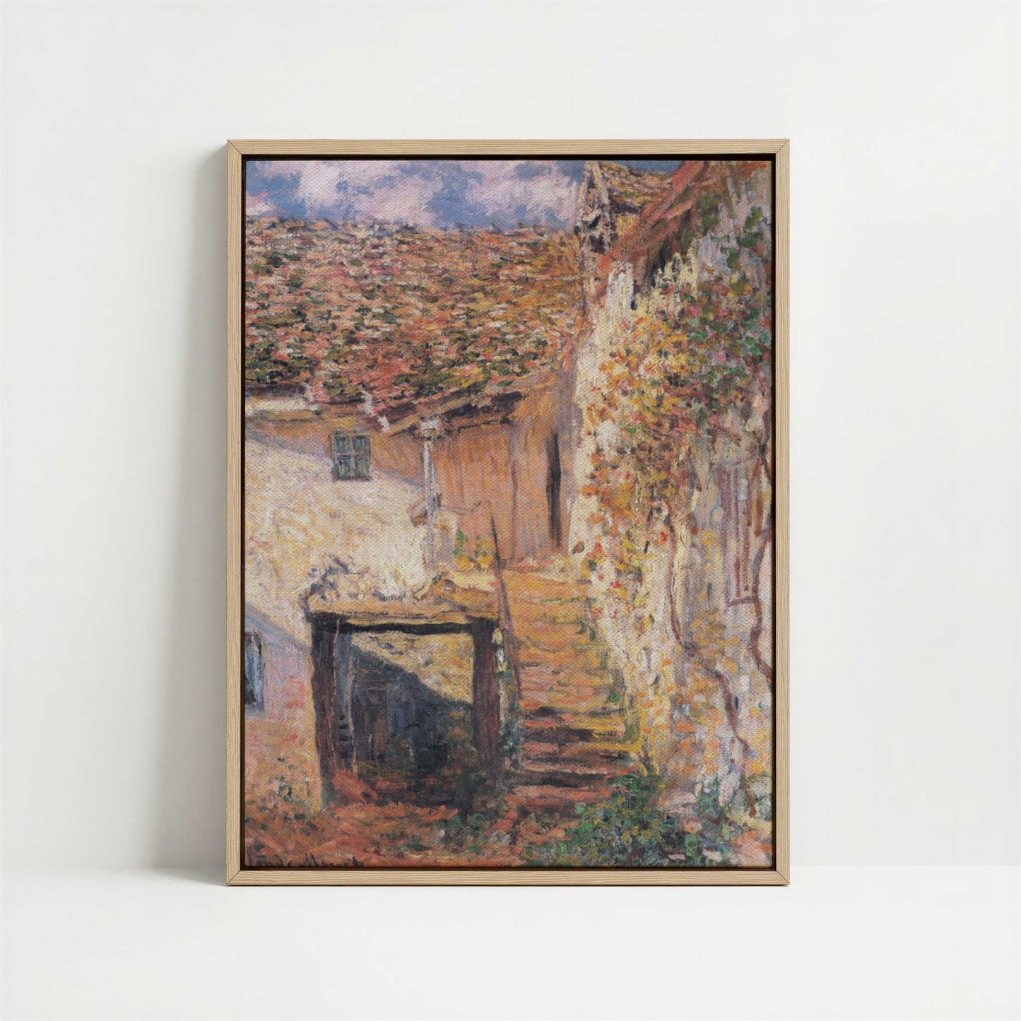 Framed Canvas - Framed canvas in oak color frame