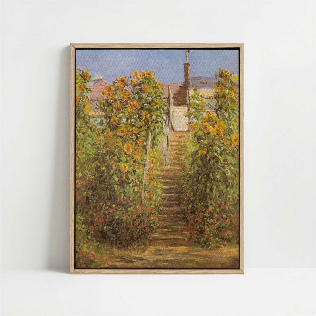 Framed Canvas - Framed canvas in oak color frame