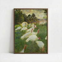 Turkeys at Montgeron (1877) by Claude Monet – Art Print - Art print in dark wood frame