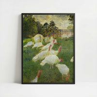 Turkeys at Montgeron (1877) by Claude Monet – Art Print - Art print in black frame