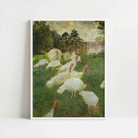 Turkeys at Montgeron (1877) by Claude Monet – Art Print - Art print in white frame