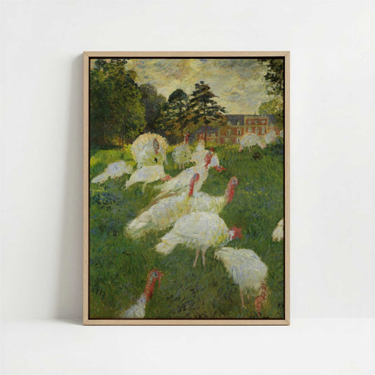 Framed Canvas - Framed canvas in oak color frame