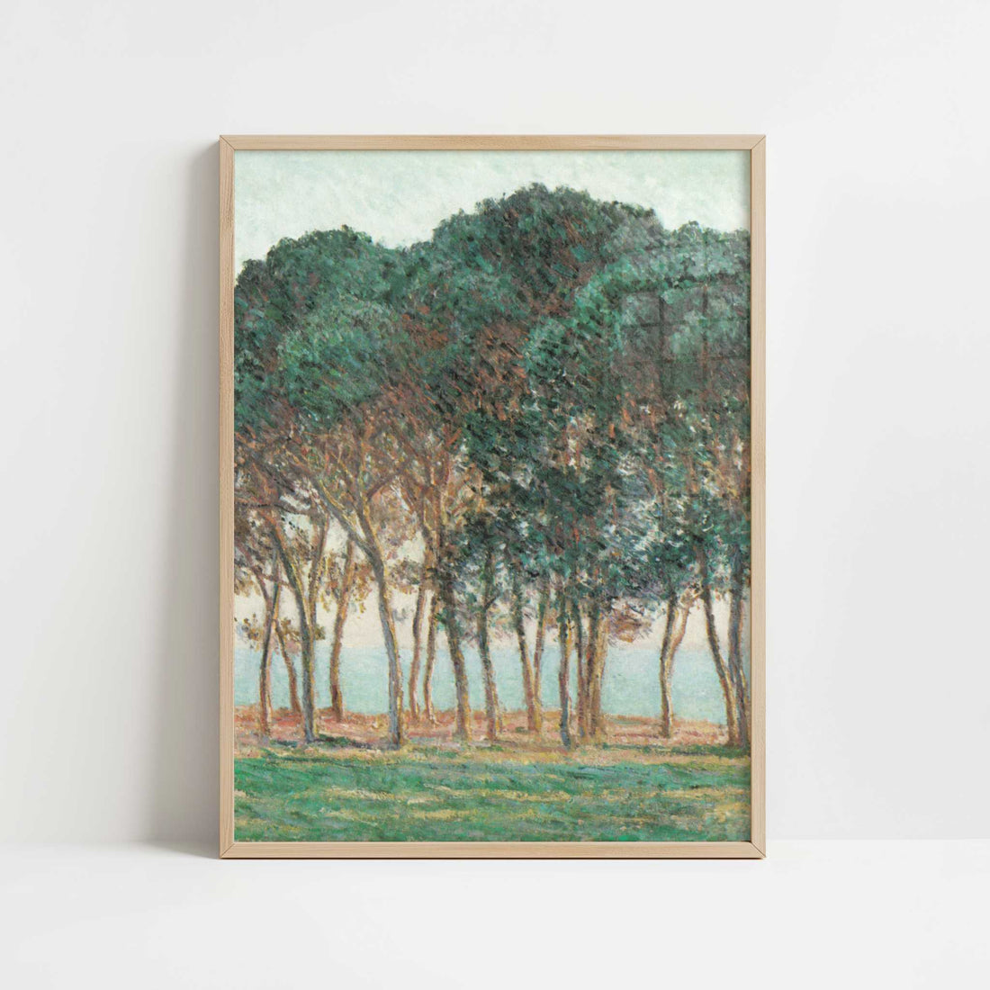 Umbrella Pines, Antibes (1888) by Claude Monet – Art Print - Art print in oak frame
