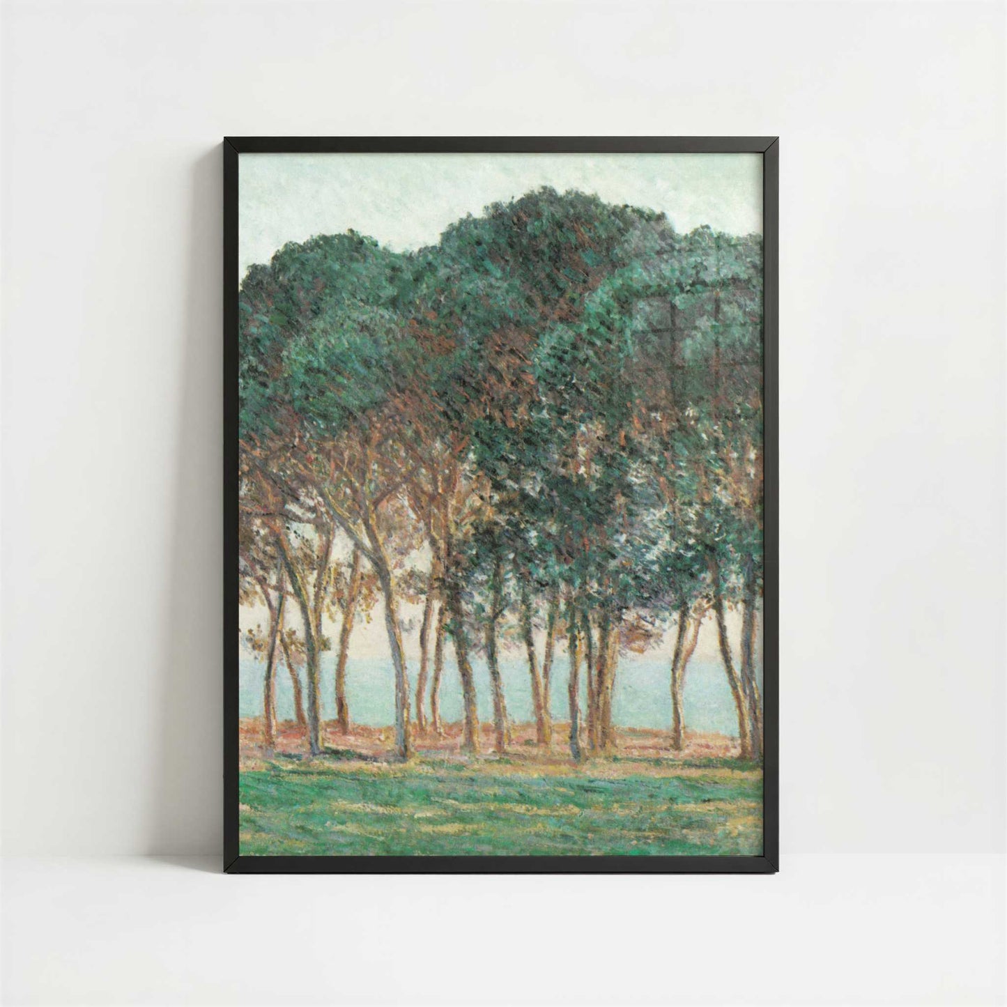 Umbrella Pines, Antibes (1888) by Claude Monet – Art Print - Art print in black frame
