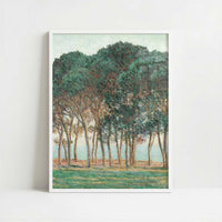 Umbrella Pines, Antibes (1888) by Claude Monet – Art Print - Art print in white frame