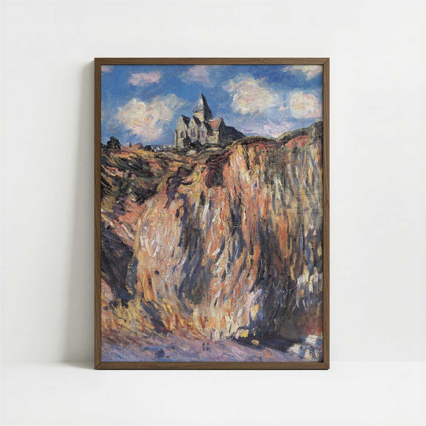 Varengeville Church (1882) by Claude Monet – Art Print - Art print in dark wood frame