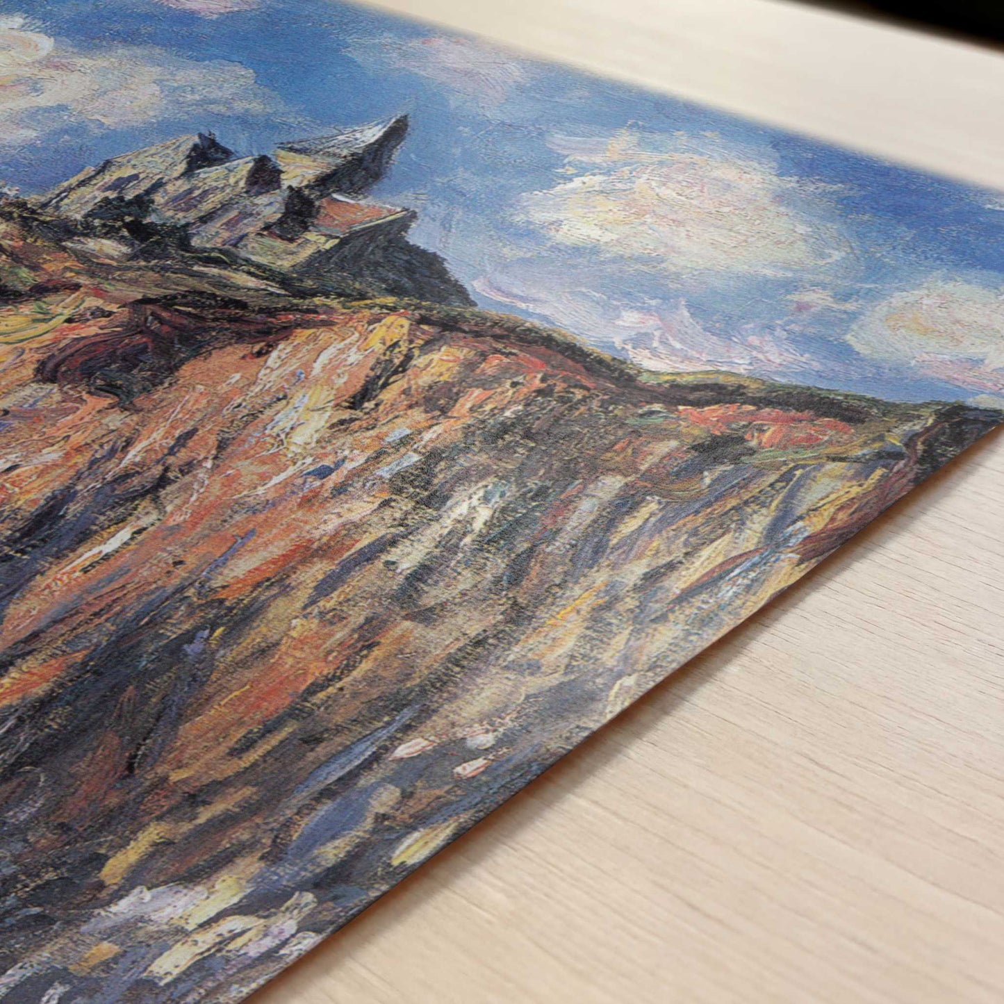 Varengeville Church (1882) by Claude Monet – Art Print - Close-up detail of the art print