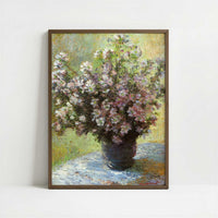 Vase of Flowers (1881) by Claude Monet – Art Print - Art print in dark wood frame