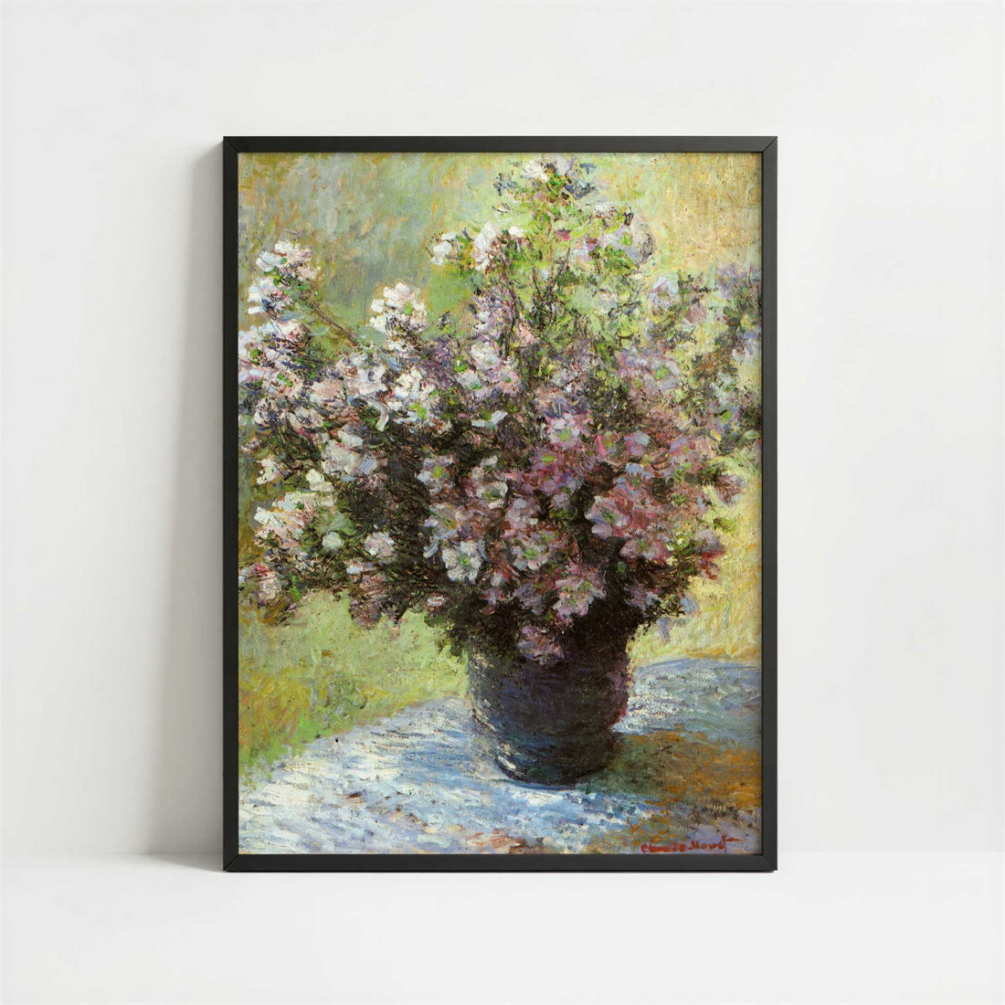 Vase of Flowers (1881) by Claude Monet – Art Print - Art print in black frame