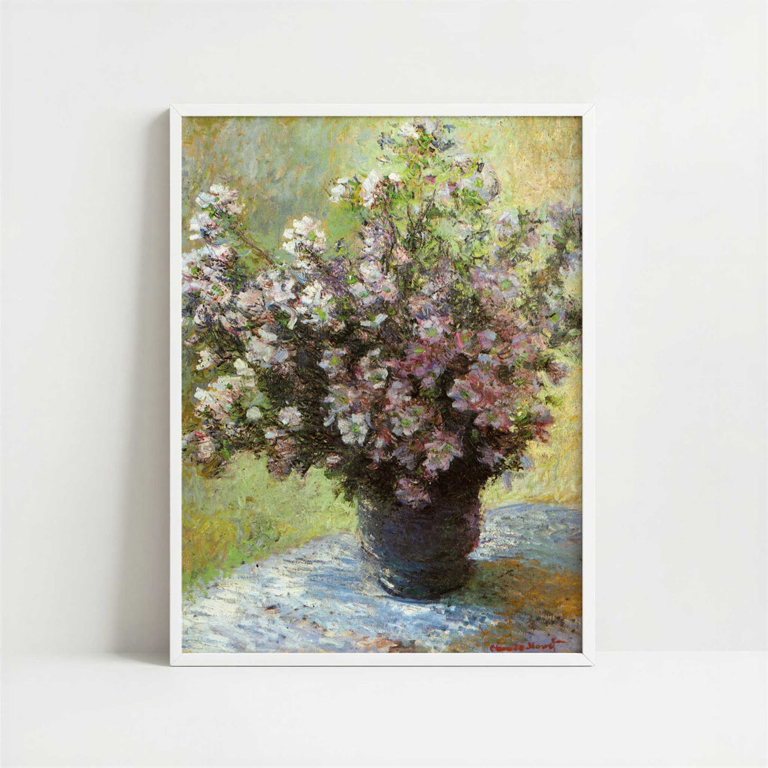 Vase of Flowers (1881) by Claude Monet – Art Print - Art print in white frame
