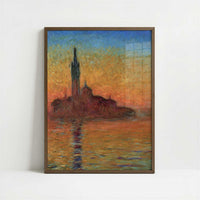 Venice at Dusk (1908) by Claude Monet – Art Print - Art print in dark wood frame