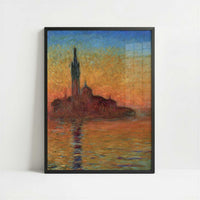 Venice at Dusk (1908) by Claude Monet – Art Print - Art print in black frame
