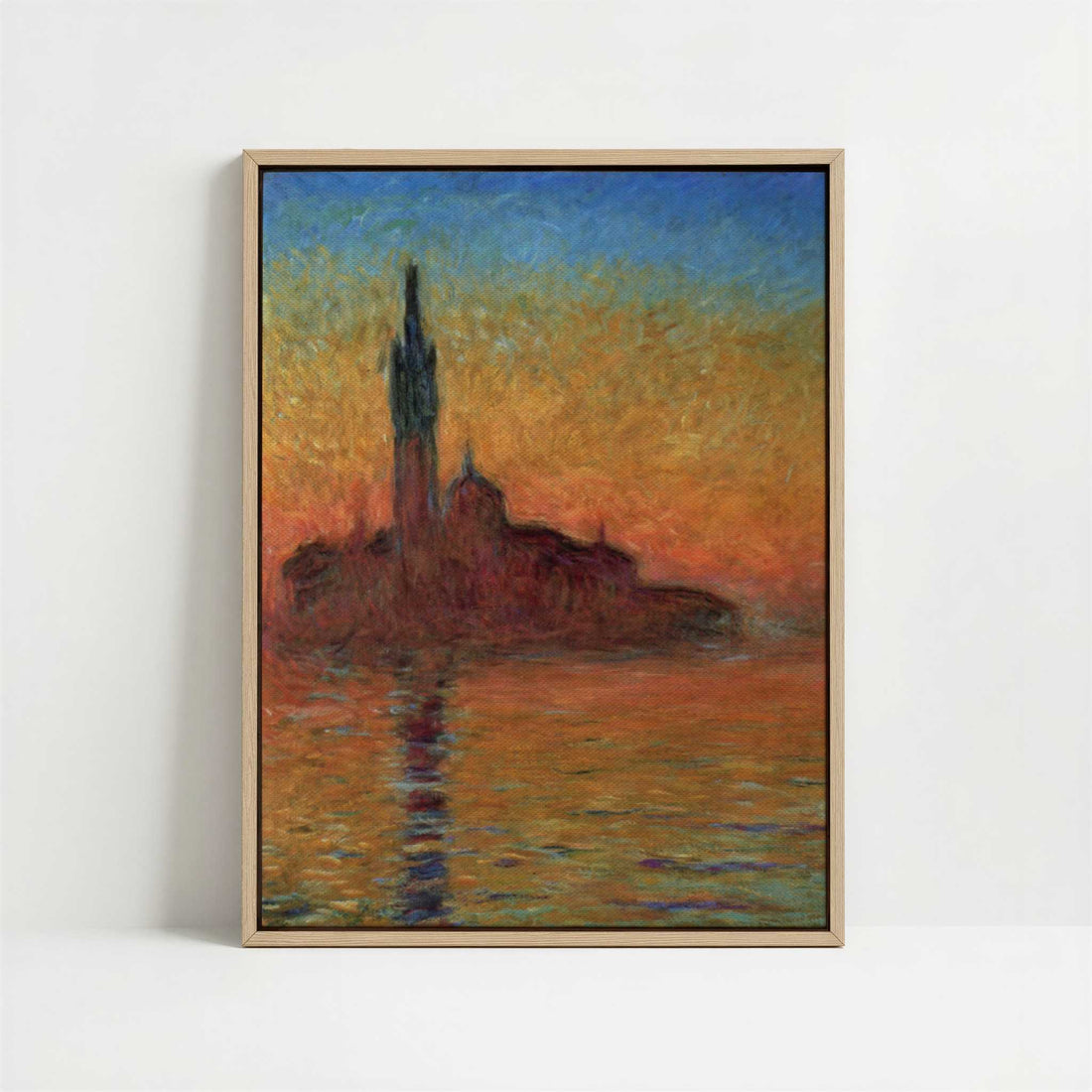 Framed Canvas - Framed canvas in oak color frame