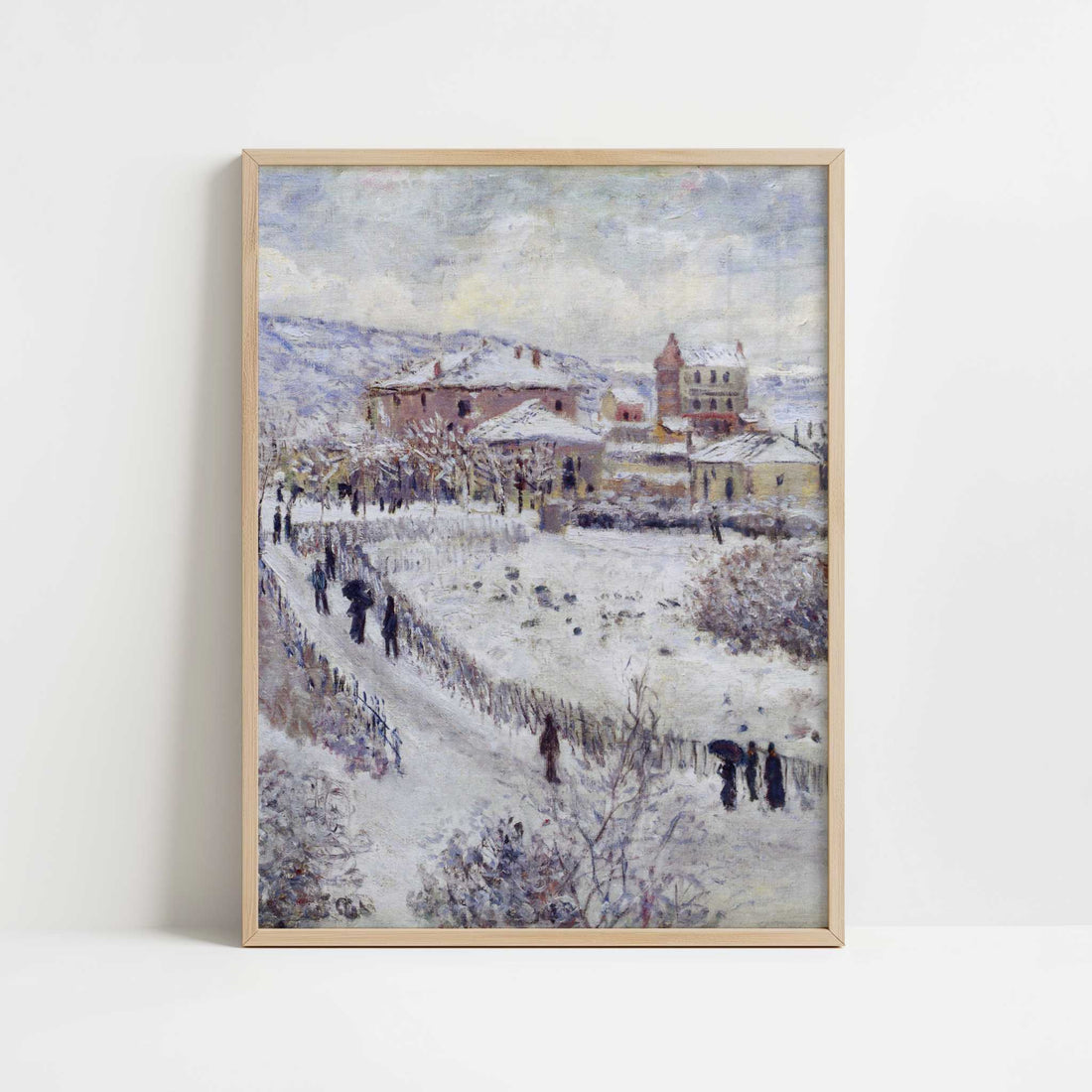 View of Argenteuil, Snow (1874) by Claude Monet – Art Print - Art print in oak frame