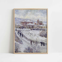 View of Argenteuil, Snow (1874) by Claude Monet – Art Print - Art print in oak frame