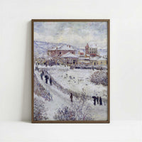 View of Argenteuil, Snow (1874) by Claude Monet – Art Print - Art print in dark wood frame