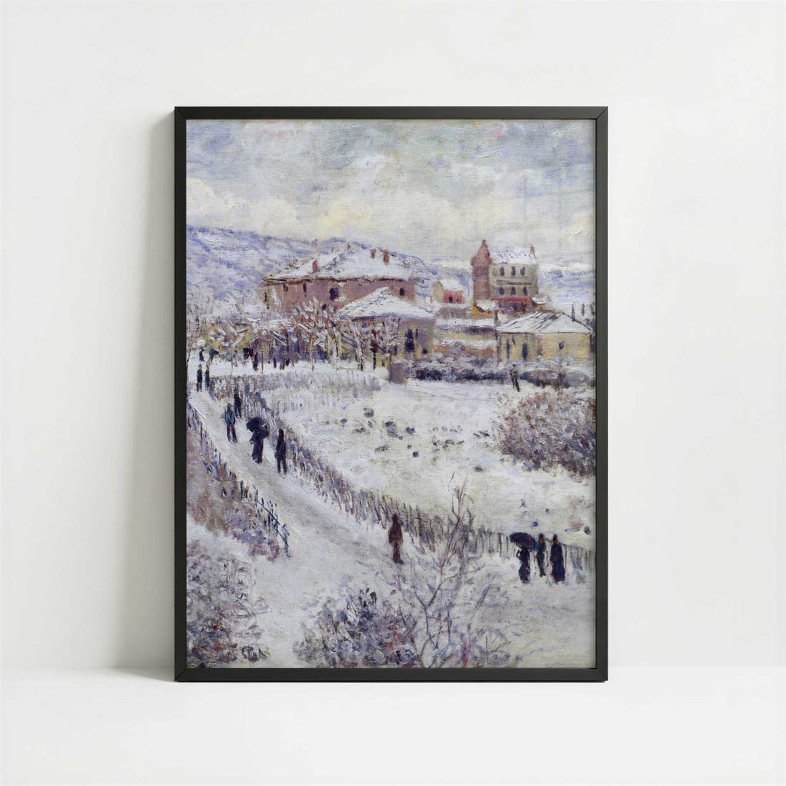 View of Argenteuil, Snow (1874) by Claude Monet – Art Print - Art print in black frame