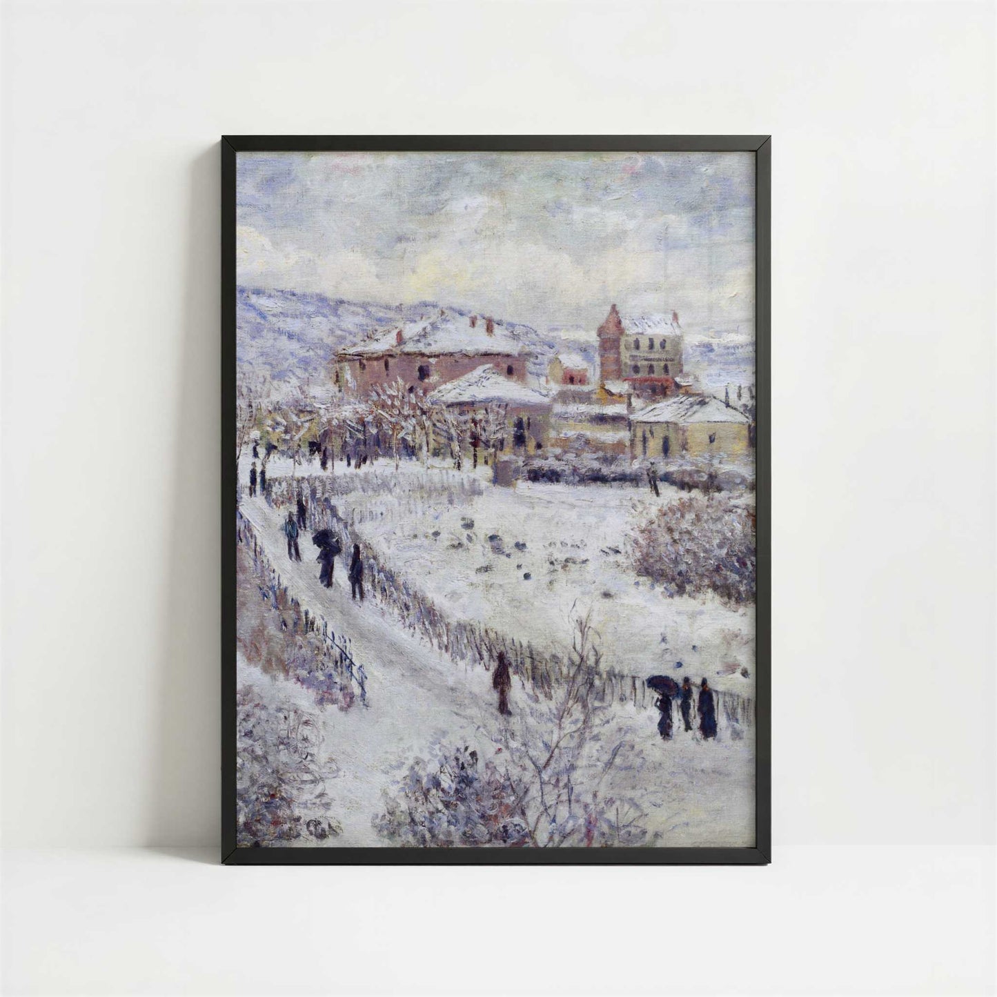 View of Argenteuil, Snow (1874) by Claude Monet – Art Print - Art print in black frame