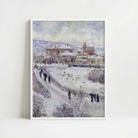 View of Argenteuil, Snow (1874) by Claude Monet – Art Print - Art print in white frame