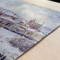 View of Argenteuil, Snow (1874) by Claude Monet – Art Print - Close-up detail of the art print