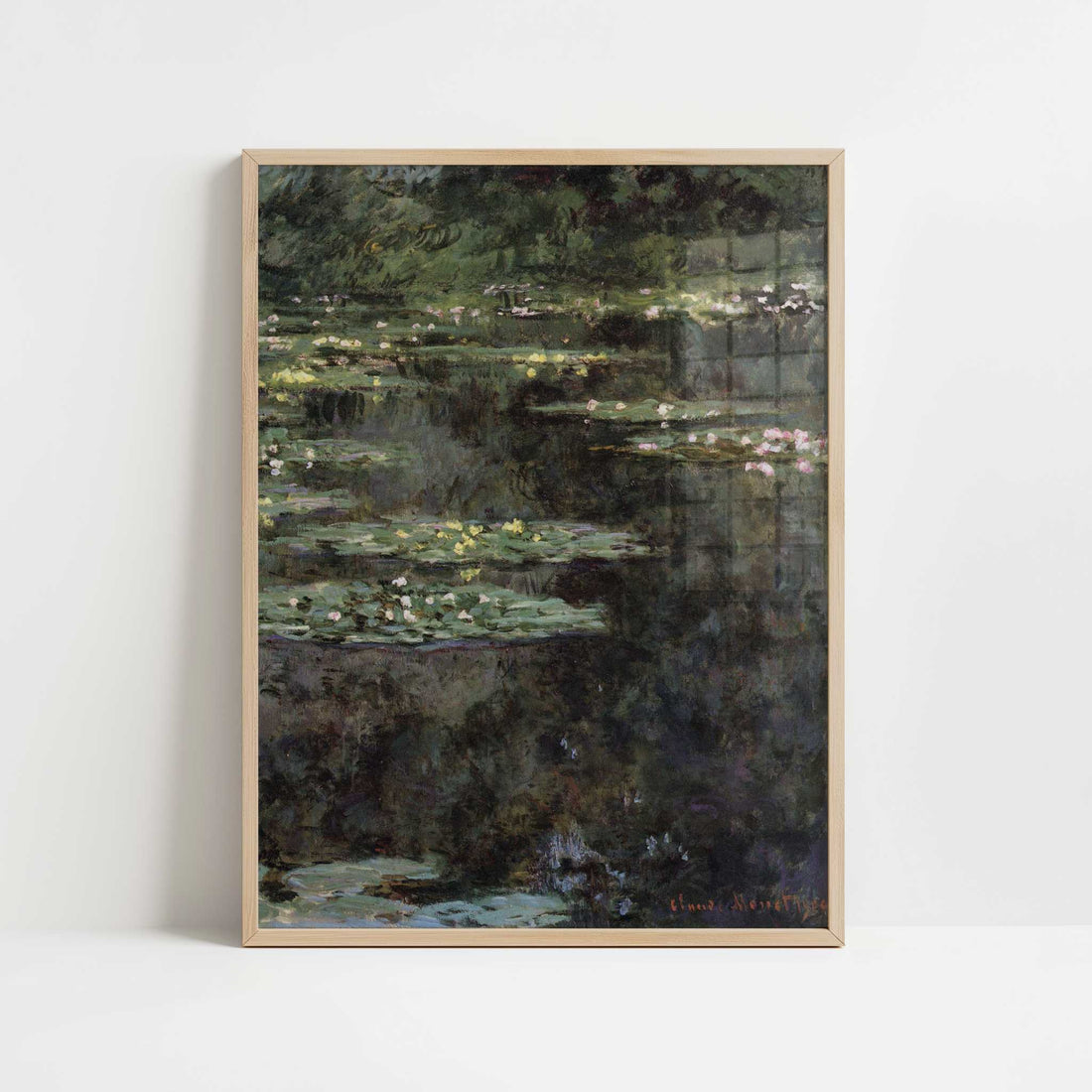 Water-lilies (1904) by Claude Monet – Art Print - Art print in oak frame