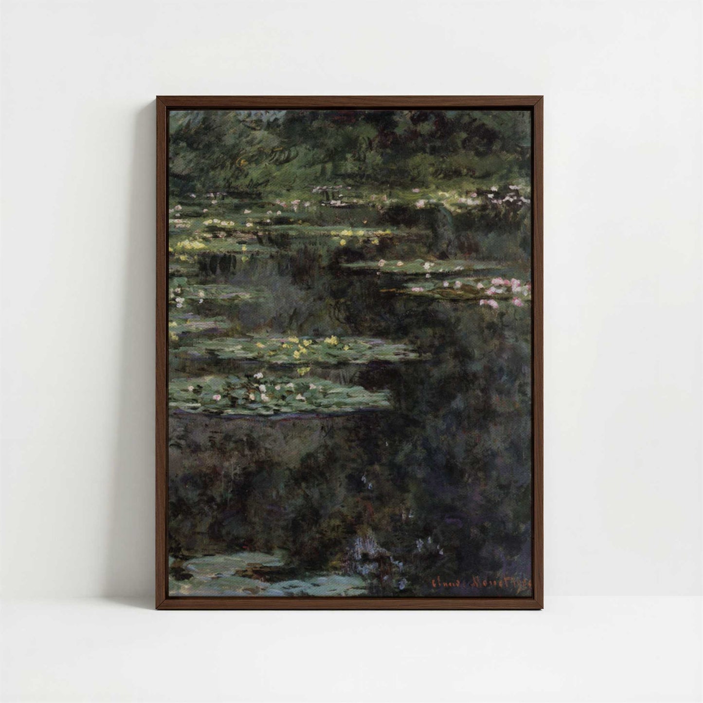 Framed Canvas - Framed canvas in dark wood color frame
