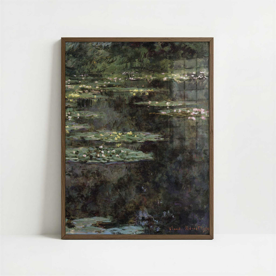 Water-lilies (1904) by Claude Monet – Art Print - Art print in dark wood frame