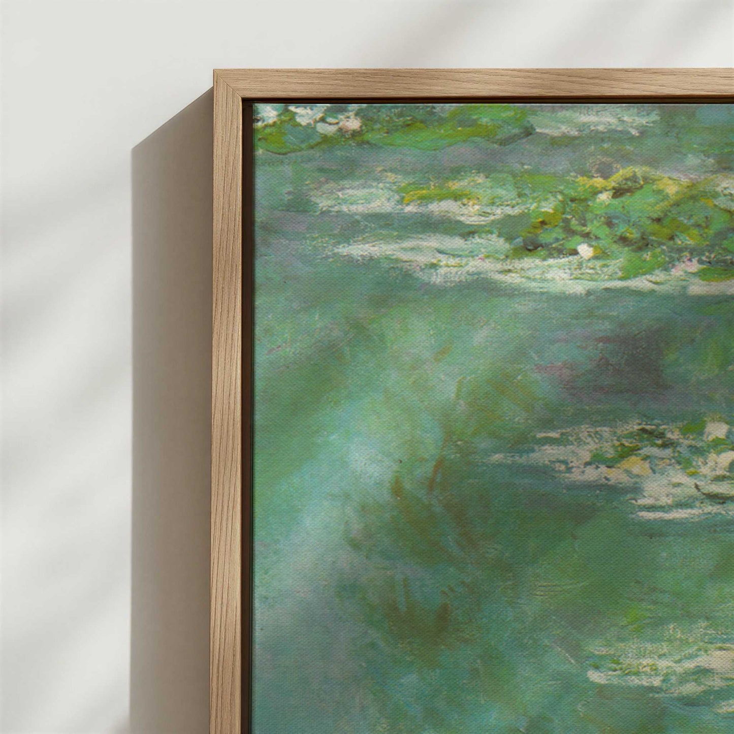Framed Canvas - Close-up detail and texture of the framed canvas