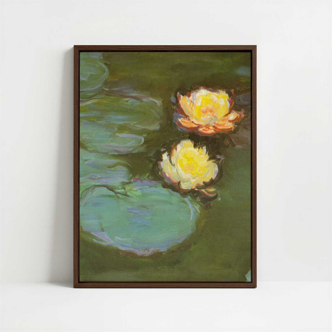 Framed Canvas - Framed canvas in dark wood color frame