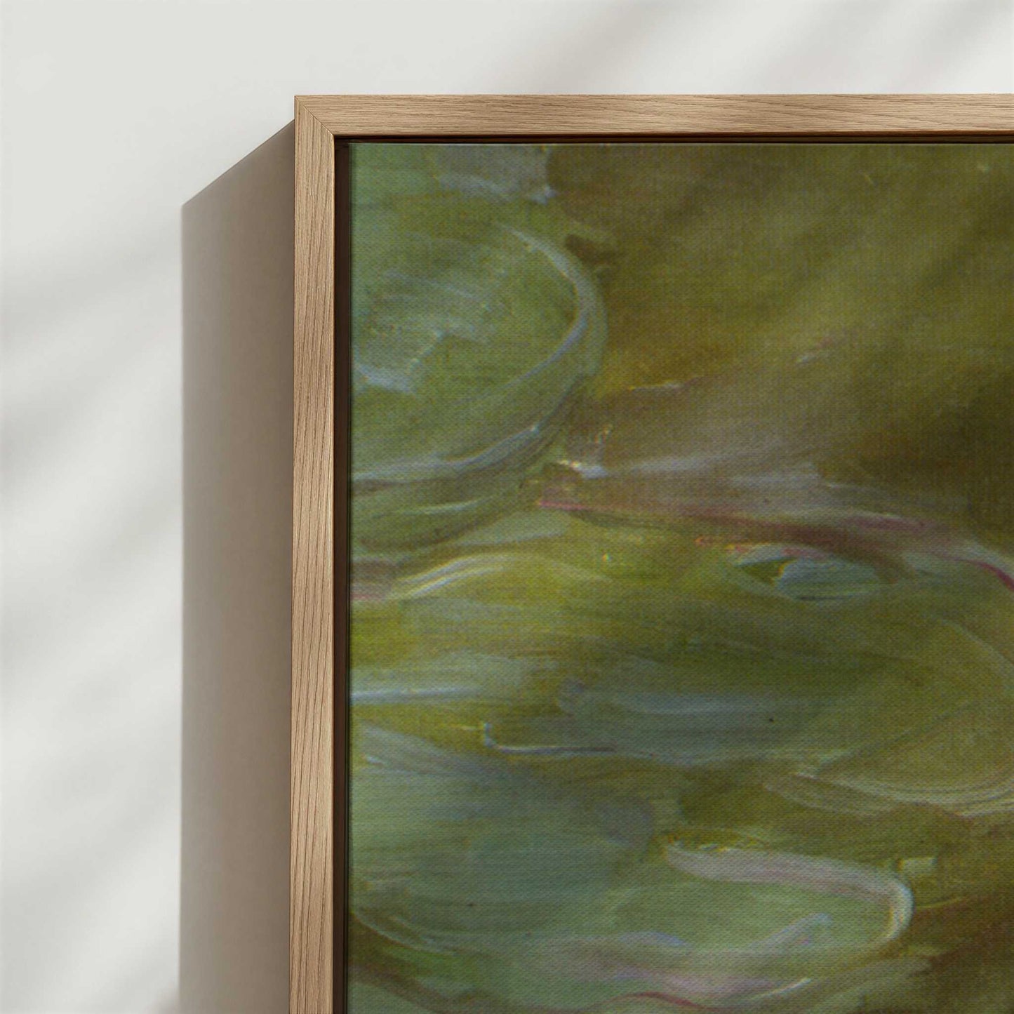 Framed Canvas - Close-up detail and texture of the framed canvas